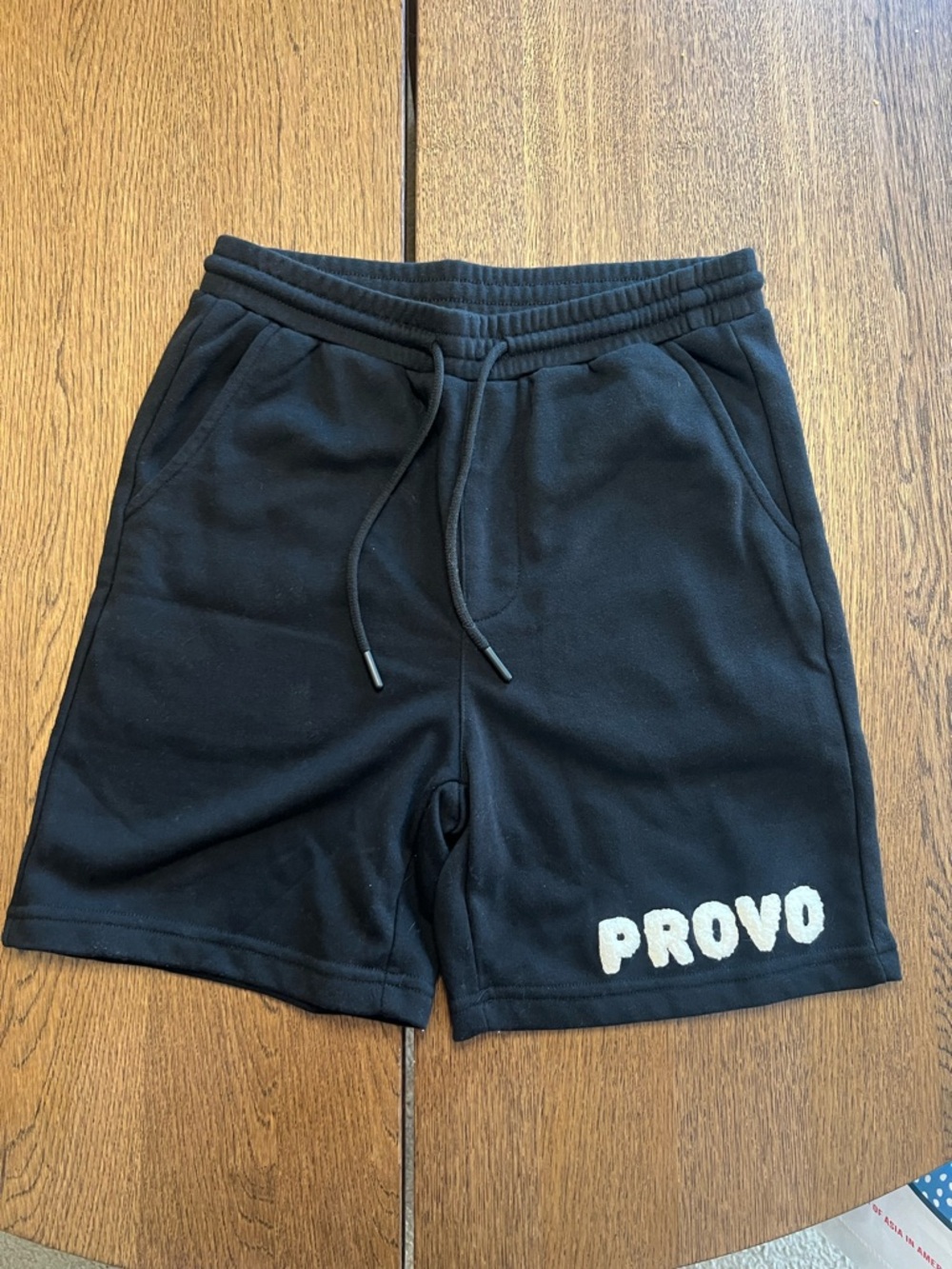 Women's Black Provo Athletic Fleece Shorts with Drawstring